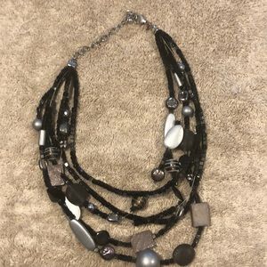 Silver, black, bronze beaded Chicos necklace